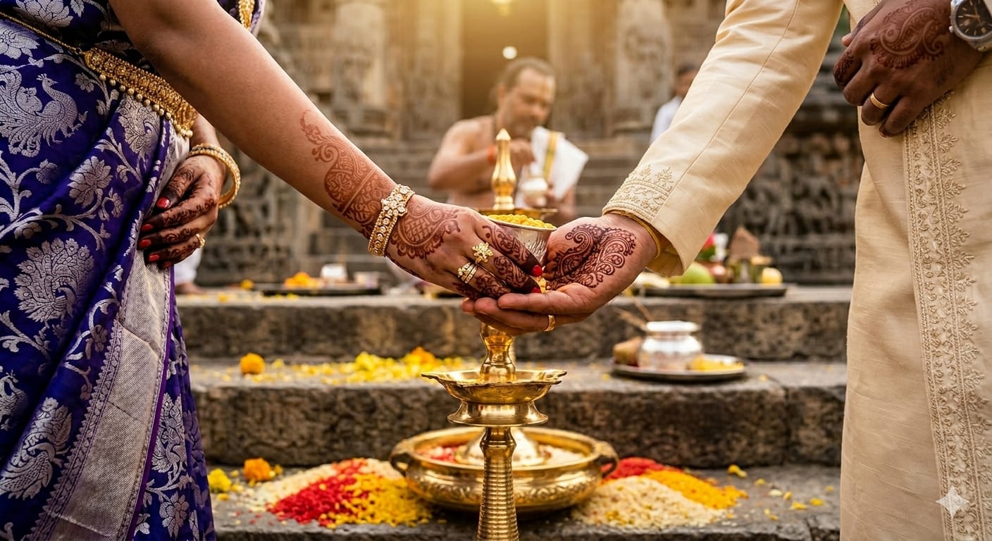 Traditional wedding couple ceremony